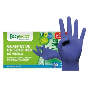 Bayeco Nitrile Gloves Blue Size M 100 units