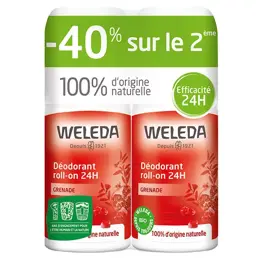 Weleda Grenade Déodorant 24h Roll-On Bio Lot de 2 x 50ml