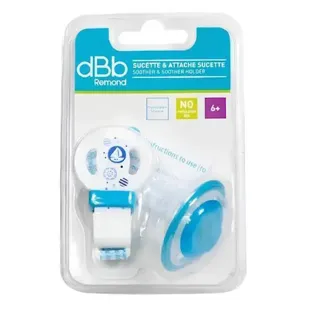 dBb Remond Ciuccio Fisiologico Silicone Seconda Età + Porta Ciuccio Blu