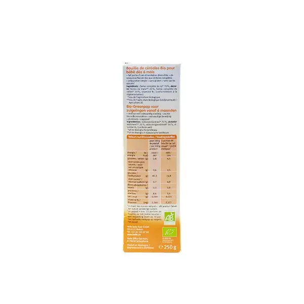 Holle Minestra 3 Cereali Senza Glutine Bio +6m 250g