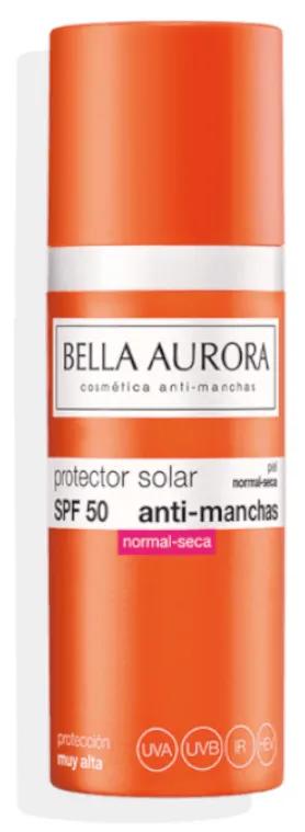 Bella aurora anti-smet zonnevloeistof voor de normale droge huid SPF50 + 50ml