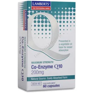 Lamberts Co-Enzyme Q10 200mg Ubiquinone 60 Tablets