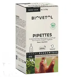 Vetobiol Pipettes Anti-parasitaires Bio Basse-Cour 12X1ml