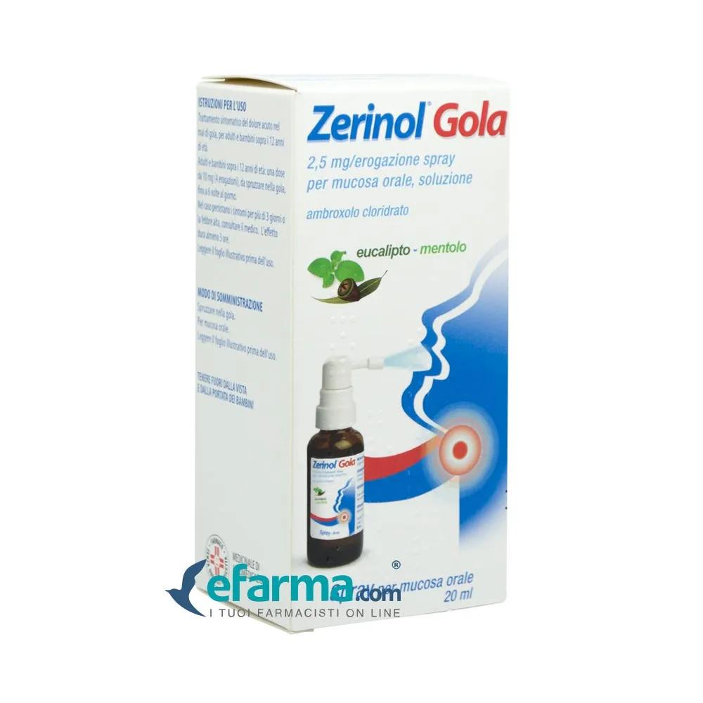 Zerinol Gola Spray Mucosa Orale 2,5mg Ambroxolo Cloridrato 20 ml