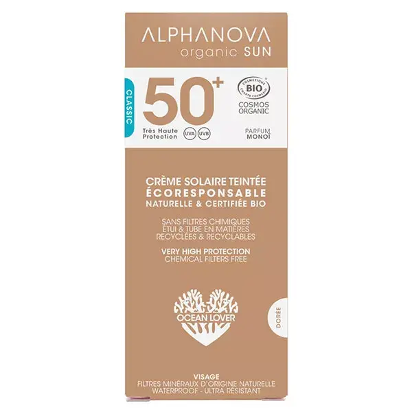 Alphanova Highly Protective Organic Tinted Sun Cream SPF50+ 50ml 