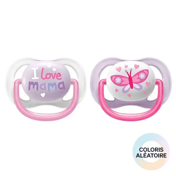 Avent Ultra Air Pacifier 0-6m Mixed Love Mama pack of 2