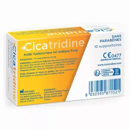 Cicatridine Suppositoires Cicatrisants à l'Acide Hyaluronique 10 unités