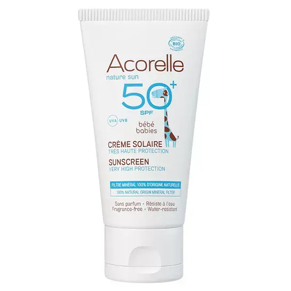 Acorelle  Crème Solaire Bébé Bio SPF50+ 50ml