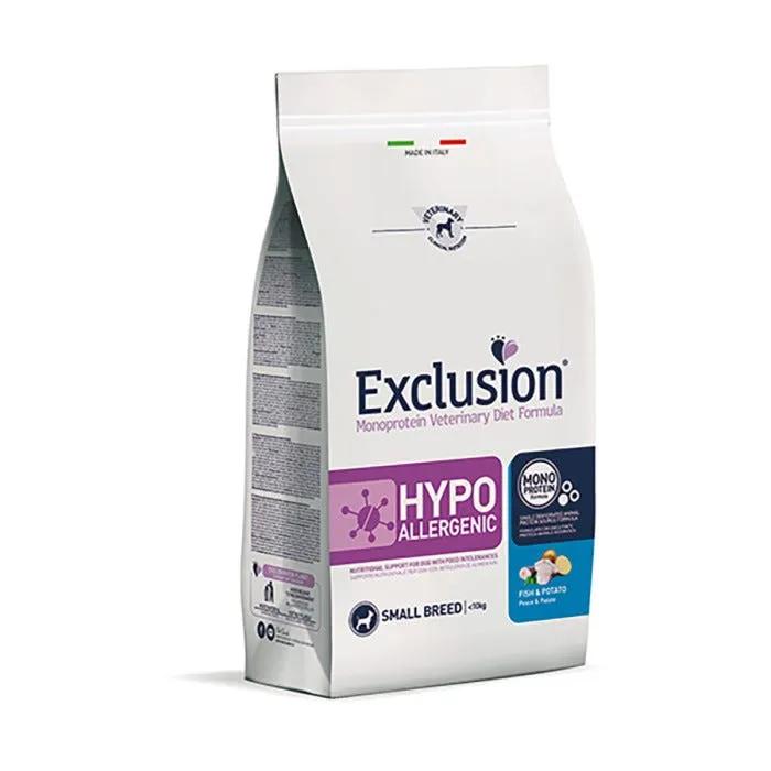 Exclusion Monoprotein Veterinary Diet Formula Hypoallergenic Crocchette Pesce/Patate Per Cani Taglia Piccola Sacco 2Kg