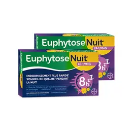 Euphytose Nuit Sommeil Mélatonine 1,9 mg Libération Prolongée lot de 2 x 15 comprimés