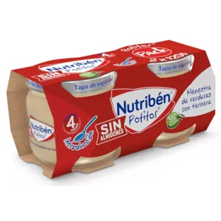 Nutribén Potitos Verduras con Ternera +4m 2x120 gr