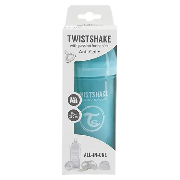 Twistshake Biberon Anti-Colique Bleu Pastel +2m 260ml