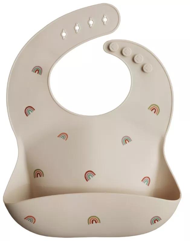 Mushie Rainbow Print Silicone Bib