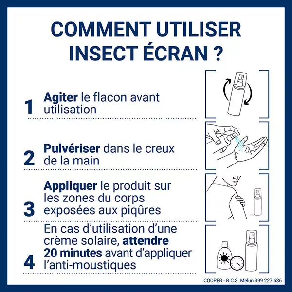 Insect Ecran Anti-Moustiques Guêpes et Frelons Spray Répulsif 100ml