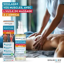 Granions Huile de Massage Arnica - Décontractant Musculaire - 100 mL