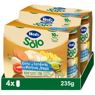 Hero Baby Jar Vegetable Stew with Hake with Pieces +10m 4x235 gr
