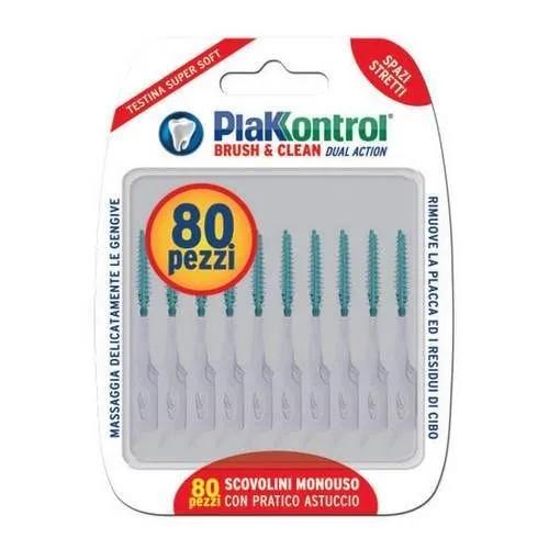 PlakKontrol Brush & Clean Scovolino Interdentale Monouso Flessibile 80 Pezzi