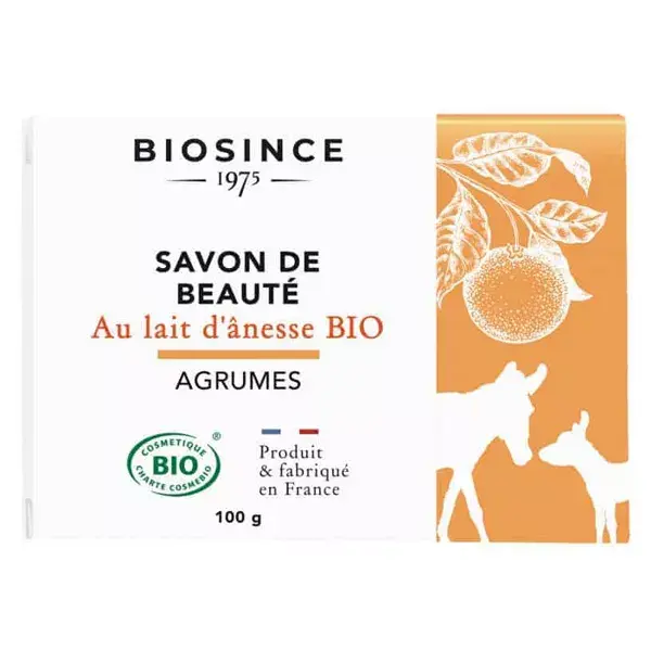 Biosince 1975 Savon au Lait d'Ânesse Agrumes Bio 100g