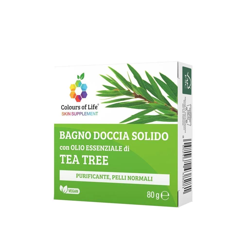 Optima Colours Of Life Bagno Doccia Solido Con Olio Essenziale Di Tea Tree 80 g