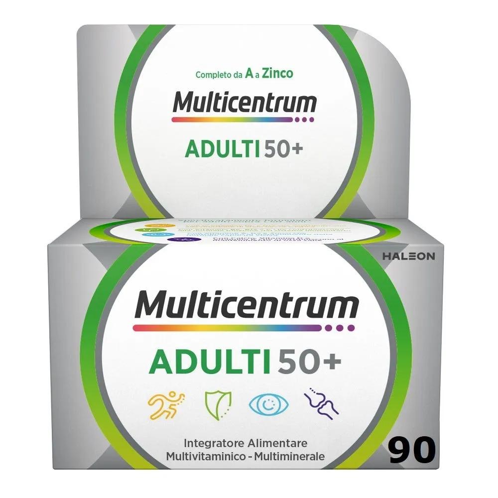 Multicentrum Adulti 50+ Integratore Alimentare Multivitaminico Vitamine B C E Magnesio Calcio 90 Compresse