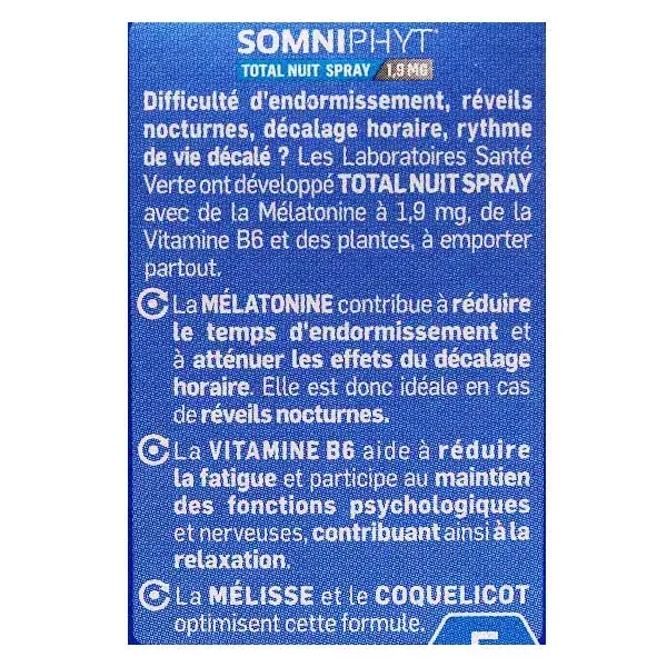 Santé Verte Somniphyt Total Nuit 1,9mg Mélatonine Spray Buccal 20ml