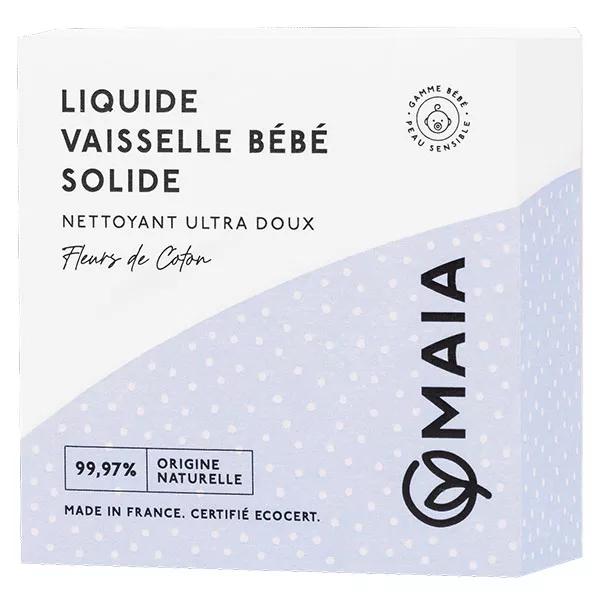 Jabón lavavajillas sólido para bebés con flor de algodón orgánico MAIA 100 g