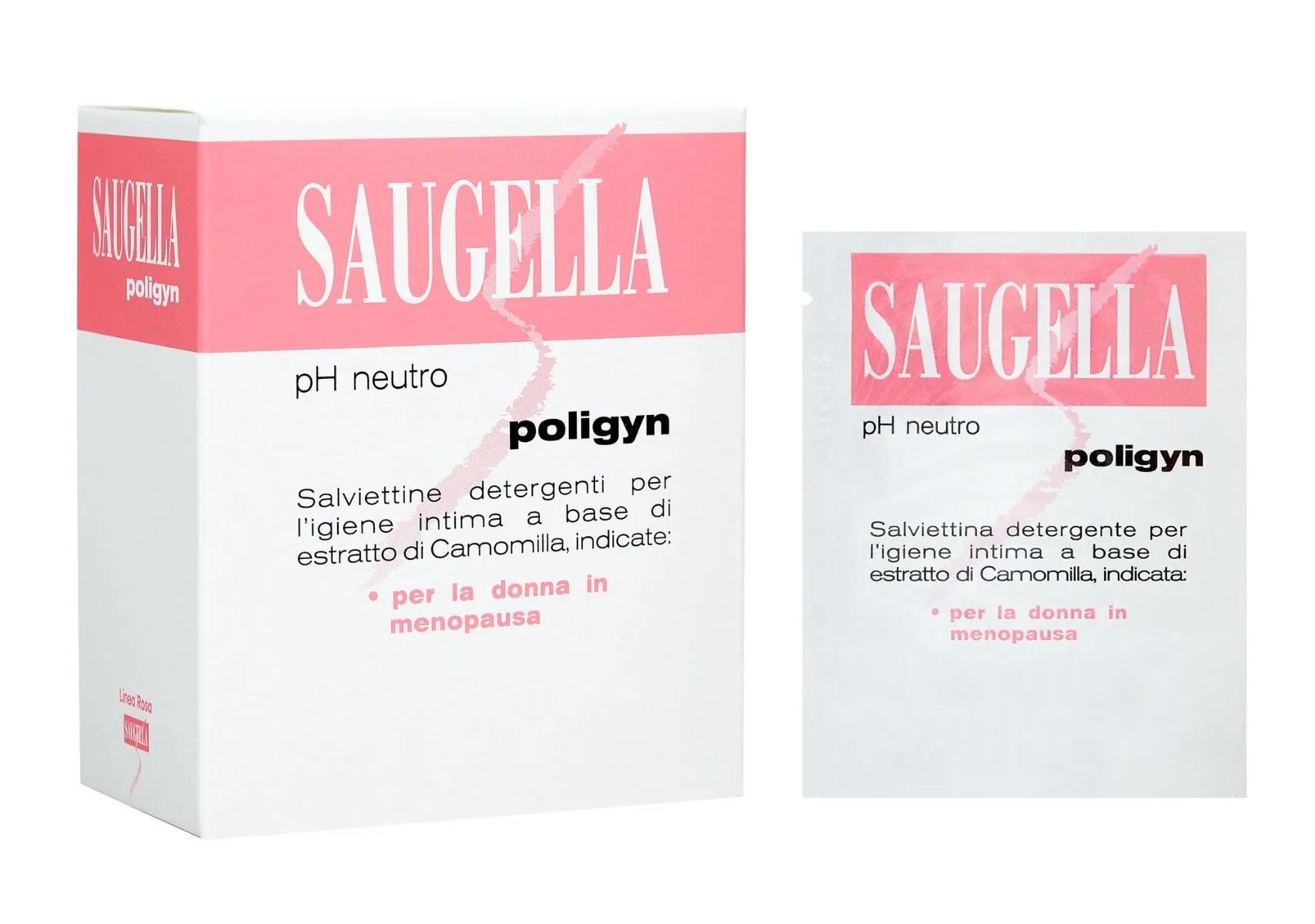 Saugella Poligyn Salviette Detergenti Donna Menopausa 10 Pezzi