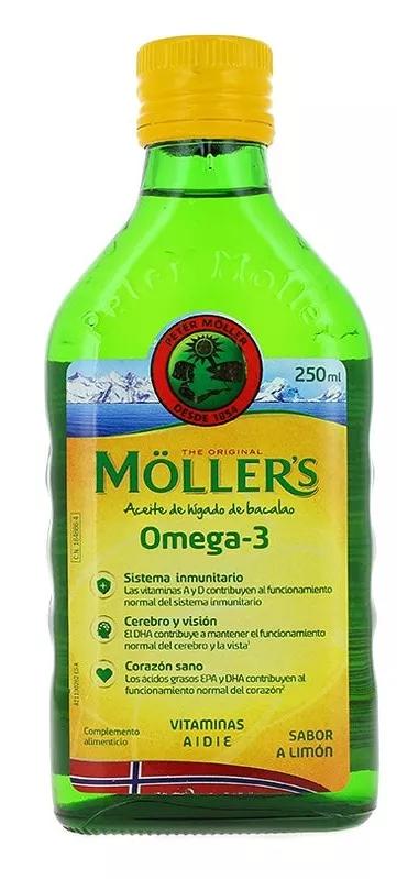 Moller's Aceite de Hígado de Bacalao Sabor Limón 250 ml