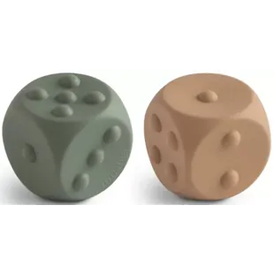 Mushie Dice Pop It Sólido Natural/Tomilho Seco 2 unidades