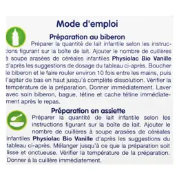 Physiolac Bio Céréales Vanille +6m 200g