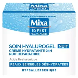 Mixa Visage Hyalurogel Nuit Crème-Masque Hydratante Peaux Sensibles Fatiguées 50ml