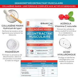 Granions Décontractant Musculaire Collagène Magnésium Hyaluronique Vit C 288g