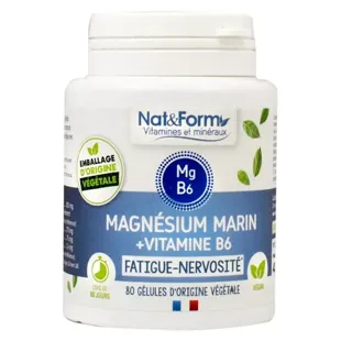 Nat & Form Magnesio Marino Vitamina B6 Integratore Alimentare 80 capsule