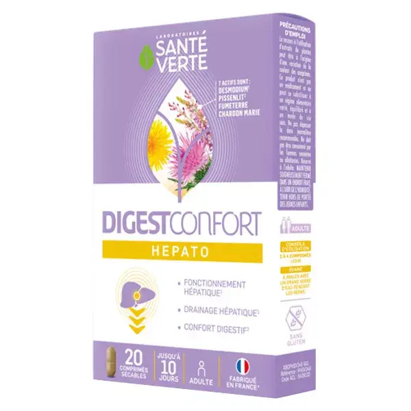 Santé Verte DigestConfort Hepato 20 comprimés