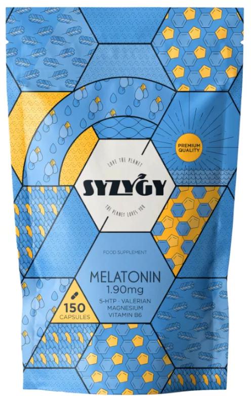 Syzygy Food Mélatonine 1,90 mg avec 5HTP, Magnésium, Valériane et Vit B6 150 Gélules