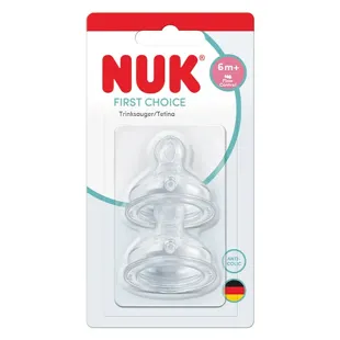Nuk First Choice+ Tétine Fisiologico +6m Perçage Flow Control Lotto di 2