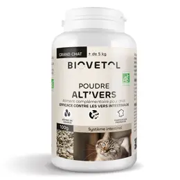 Biovetol - Alimentaire Bien-Être - Poudre Alt'vers Grand Chat Bio >5kg - 100g