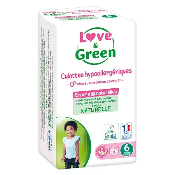 Love & Green Culottes Hypoallergéniques T6 +16kg 16 culottes