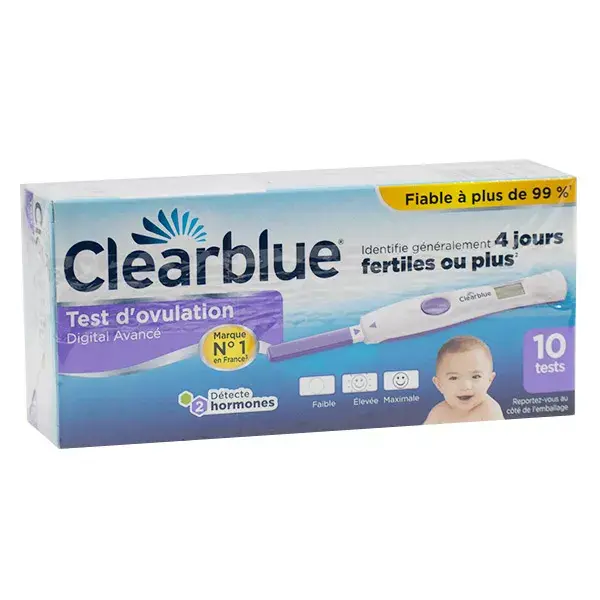 ClearBlue Prueba de Ovulación Digital 2 Hormonas - Caja de 10