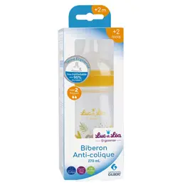 Luc et Léa Biberon Plastique Jaune Éléphant 270ml