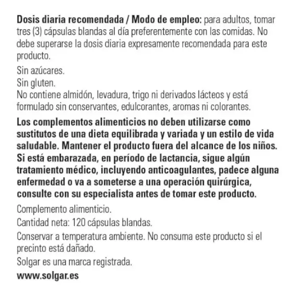 Solgar OMEGA 3 - 6 - 9 120 comprimidos