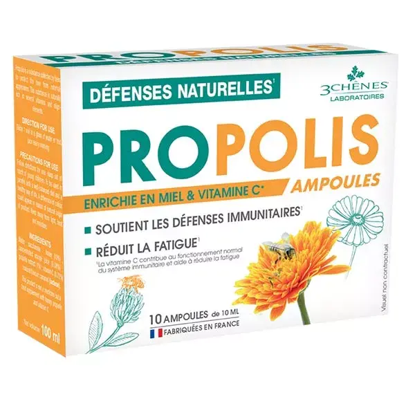 Les 3 Chênes Propolis Natural Defense Stimulation - 10x 10ml vials