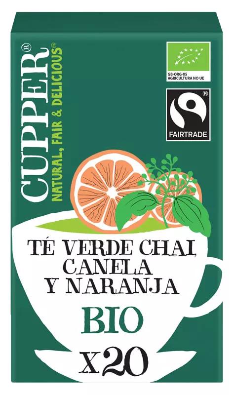 Cupper Té Verde Chai Canela y Naranja BIO 20 Bolsitas