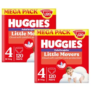 Huggies Little Movers Disney Pull-Up Diapers Size 4 (9-14 Kg) 2x120 Units