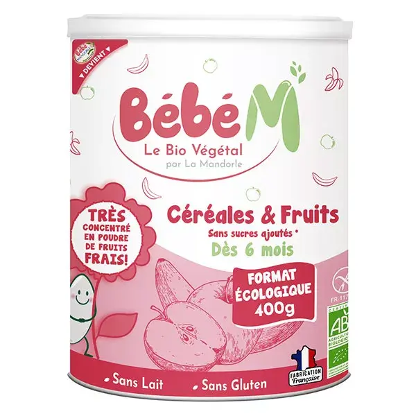 Bébé M Ceréales & Frutas +6m Bio 400g