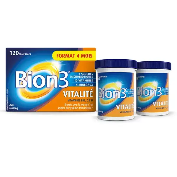 Bion3 Vitalité Complément Alimentaire Cure 4 mois 120 comprimés