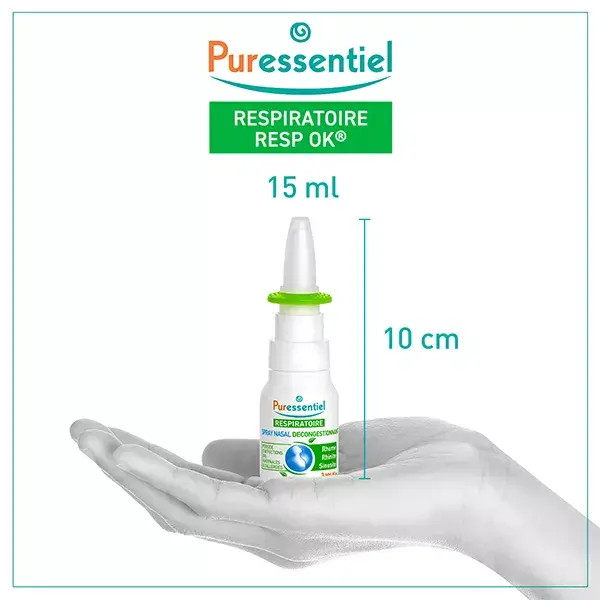 Puressentiel Respiratoire Spray Nasal Décongestionnant aux Huiles Essentielles Bio 15ml