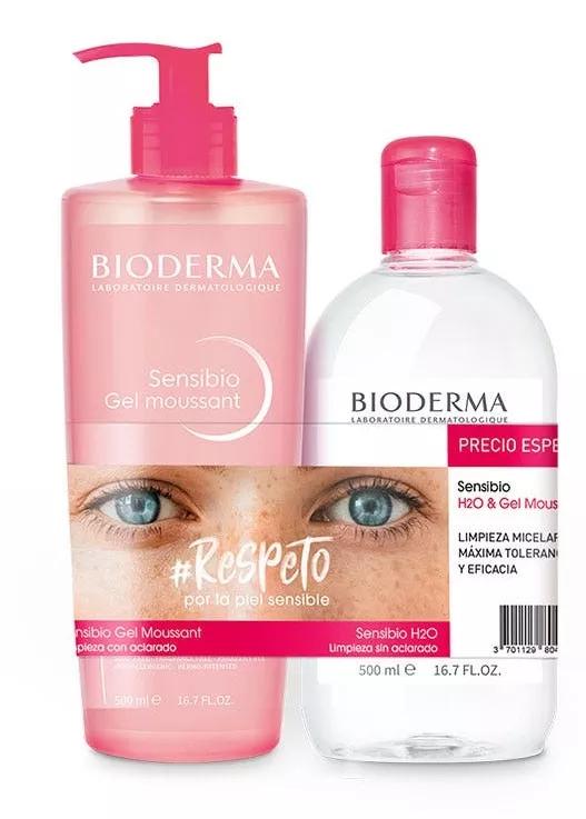 Bioderma Mizellenwasser 500 ml + Sensibio Gel Moussant 500 ml