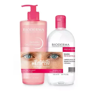 Bioderma Sensibio Agua Micelar 500ml + Gel Moussant 500ml