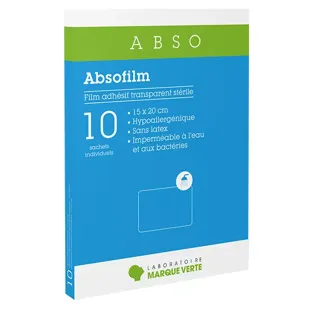 Marque Verte Absofilm Pellicola Adesiva Sterile 15 x 20cm 10 unità